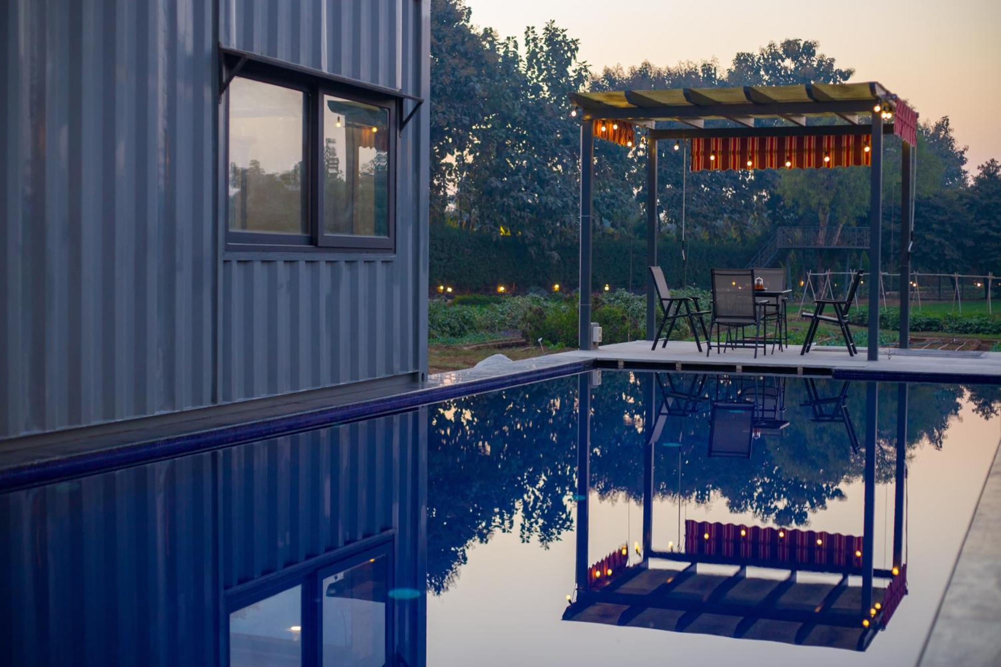 Вилла Elivaas Hidden Oasis 4Bhk With Pool, Mud House & Container House Dhauj Экстерьер фото