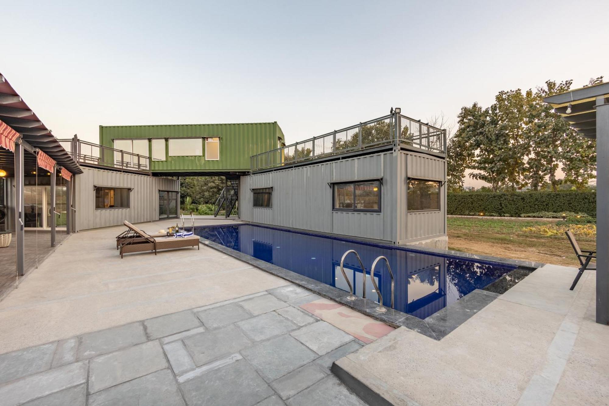 Вилла Elivaas Hidden Oasis 4Bhk With Pool, Mud House & Container House Dhauj Экстерьер фото